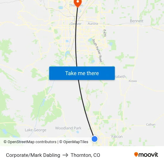 Corporate/Mark Dabling to Thornton, CO map