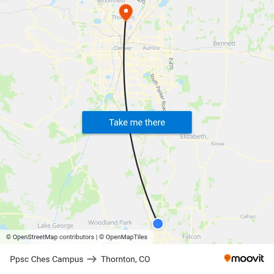 Ppsc Ches Campus to Thornton, CO map