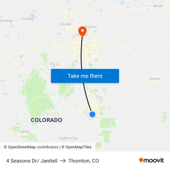 4 Seasons Dr/ Janitell to Thornton, CO map