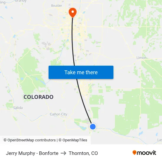 Jerry Murphy - Bonforte to Thornton, CO map