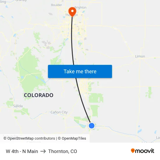 W 4th - N Main to Thornton, CO map