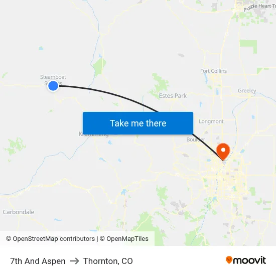 7th And Aspen to Thornton, CO map