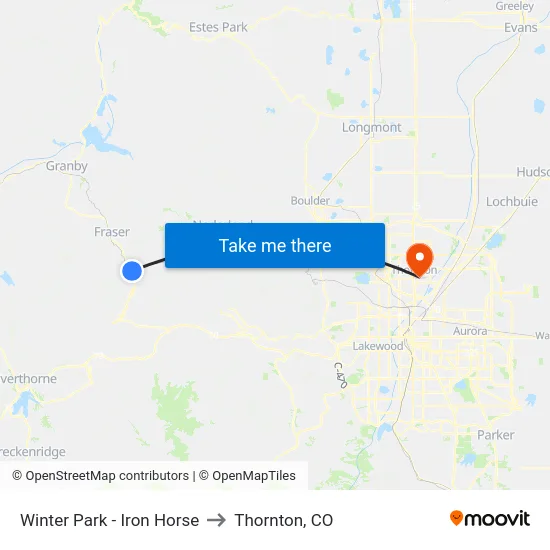 Winter Park - Iron Horse to Thornton, CO map