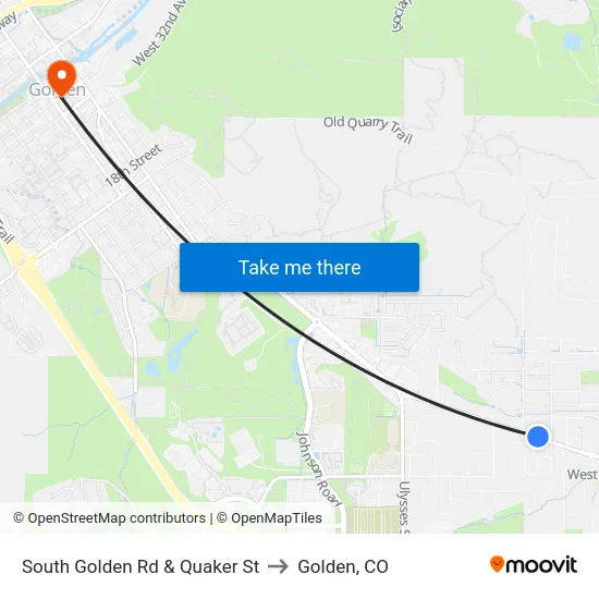 South Golden Rd & Quaker St to Golden, CO map