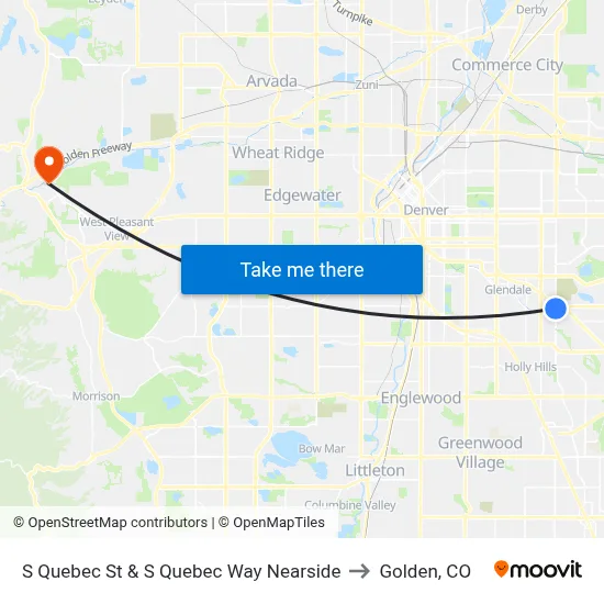 S Quebec St & S Quebec Way Nearside to Golden, CO map