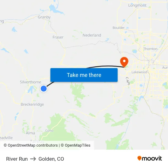 River Run to Golden, CO map