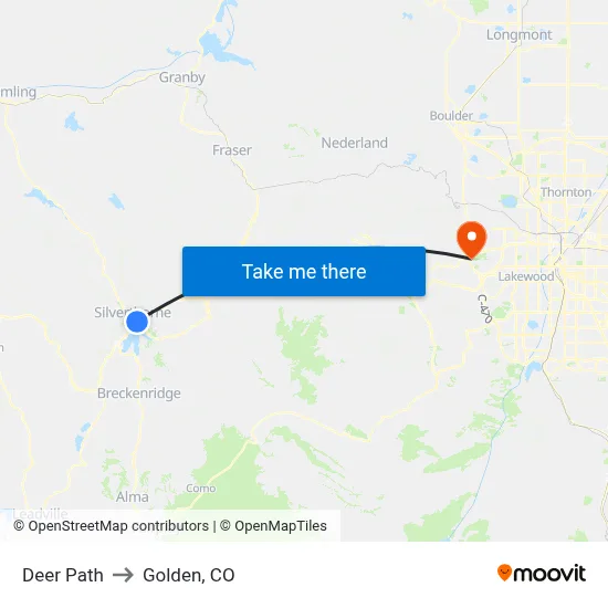Deer Path to Golden, CO map