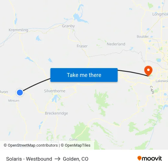 Solaris - Westbound to Golden, CO map