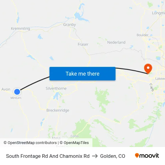 South Frontage Rd And Chamonix Rd to Golden, CO map