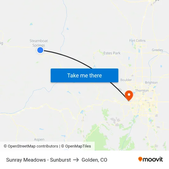 Sunray Meadows - Sunburst to Golden, CO map