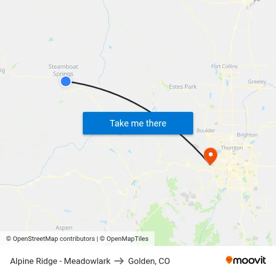 Alpine Ridge - Meadowlark to Golden, CO map