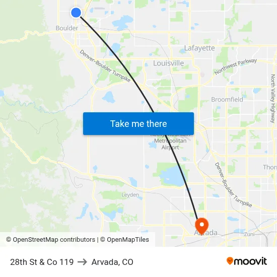 28th St & Co 119 to Arvada, CO map