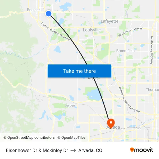 Eisenhower Dr & Mckinley Dr to Arvada, CO map