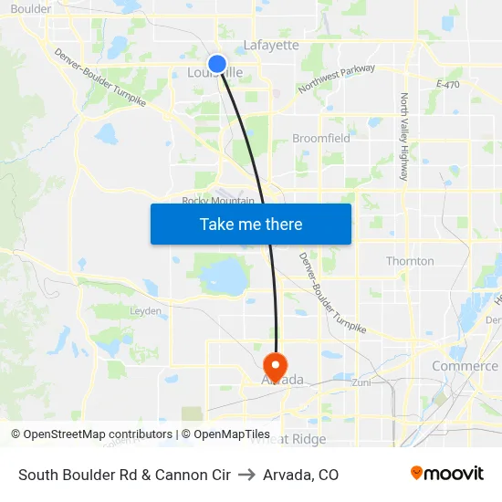 South Boulder Rd & Cannon Cir to Arvada, CO map