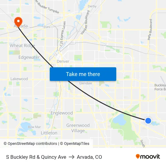 S Buckley Rd & Quincy Ave to Arvada, CO map