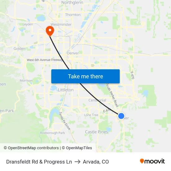 Dransfeldt Rd & Progress Ln to Arvada, CO map