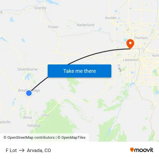 F Lot to Arvada, CO map