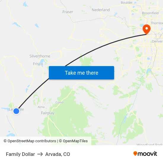 Family Dollar to Arvada, CO map