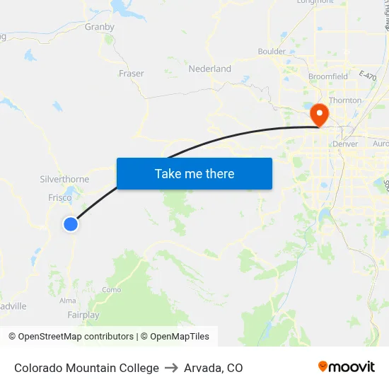 Colorado Mountain College to Arvada, CO map