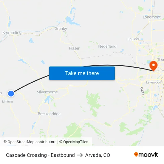 Cascade Crossing - Eastbound to Arvada, CO map