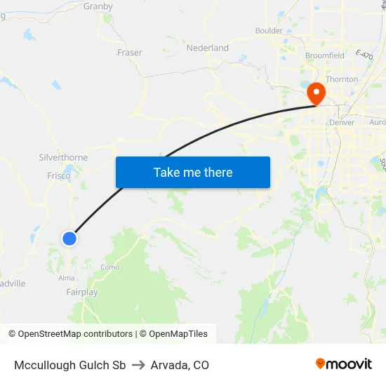 Mccullough Gulch Sb to Arvada, CO map