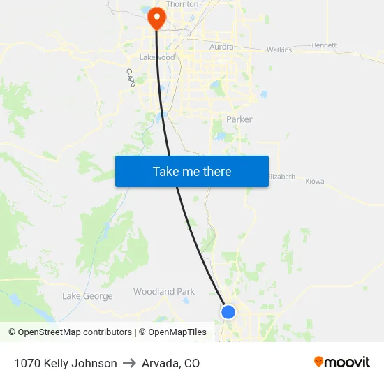 1070 Kelly Johnson to Arvada, CO map