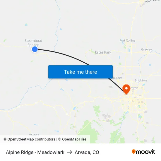 Alpine Ridge - Meadowlark to Arvada, CO map