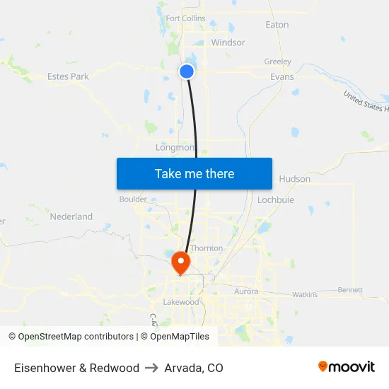 Eisenhower & Redwood to Arvada, CO map