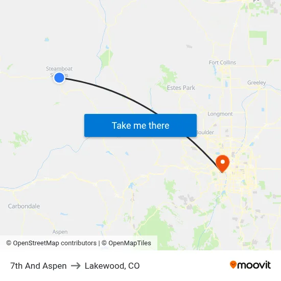 7th And Aspen to Lakewood, CO map