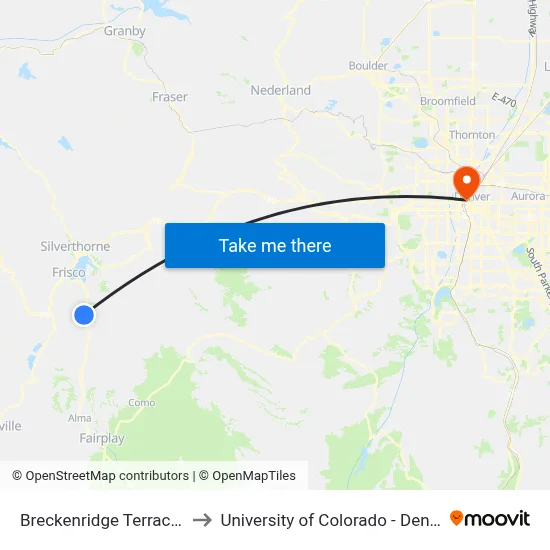Breckenridge Terrace 2 to University of Colorado - Denver map