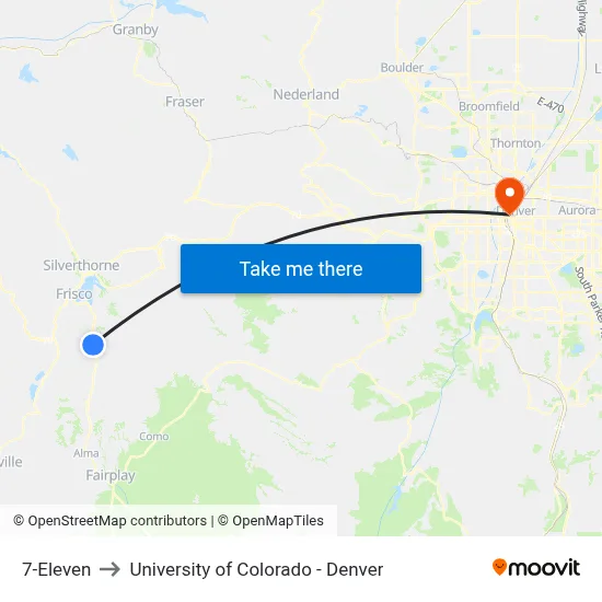 7-Eleven to University of Colorado - Denver map