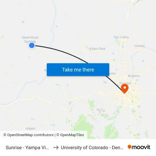 Sunrise - Yampa View to University of Colorado - Denver map