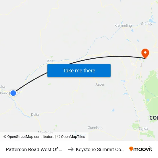 Patterson Road West Of Mcmullin Drive to Keystone Summit County CO USA map