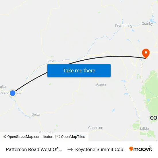 Patterson Road West Of Cris Mar Drive to Keystone Summit County CO USA map
