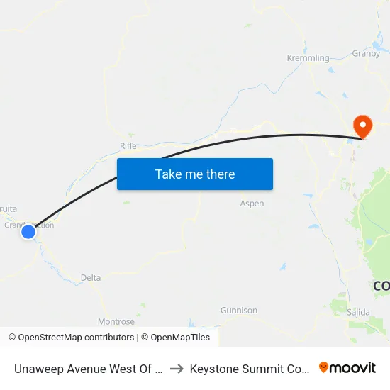 Unaweep Avenue West Of Linden Avenue to Keystone Summit County CO USA map