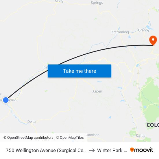 750 Wellington Avenue (Surgical Center And Dialysis) to Winter Park CO USA map