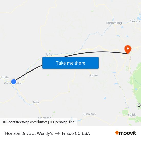 Horizon Drive at Wendy's to Frisco CO USA map