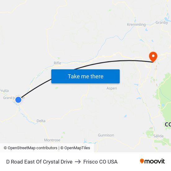 D Road East Of Crystal Drive to Frisco CO USA map