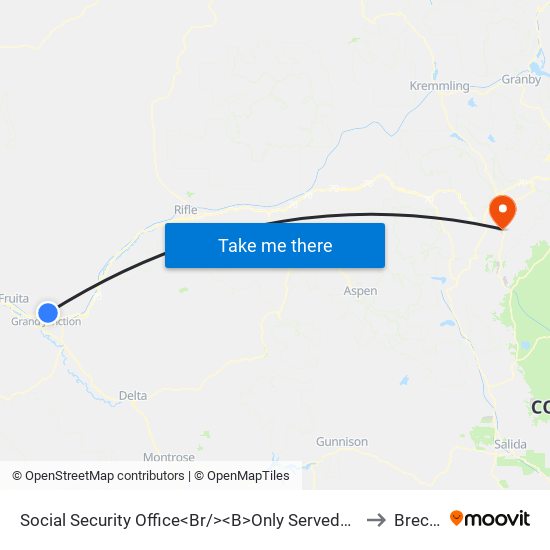 Social Security Office<Br/><B>Only Served<Br/> Monday Tuesday Thursday Friday<Br/>8:00 AM - 5:00 Pm<Br/>Wednesday<Br/>8:00 AM - 1:00 Pm</B> to Breckenridge CO USA map