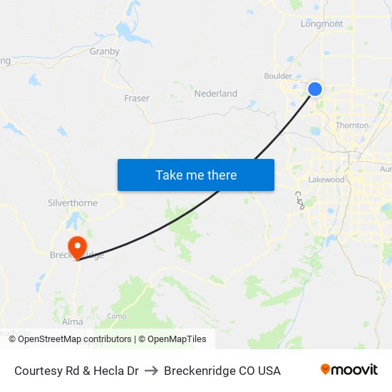 Courtesy Rd & Hecla Dr to Breckenridge CO USA map