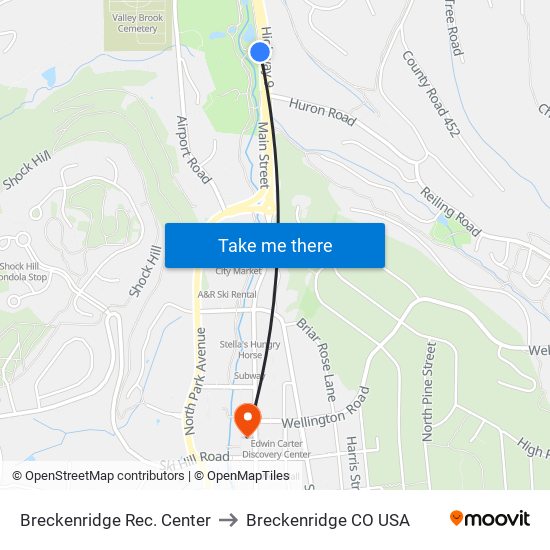 Breckenridge Rec. Center to Breckenridge CO USA map