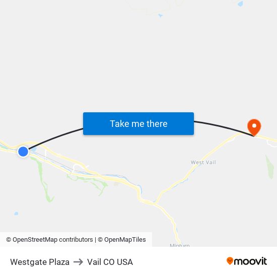 Westgate Plaza to Vail CO USA map