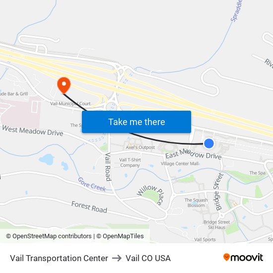 Vail Transportation Center to Vail CO USA map