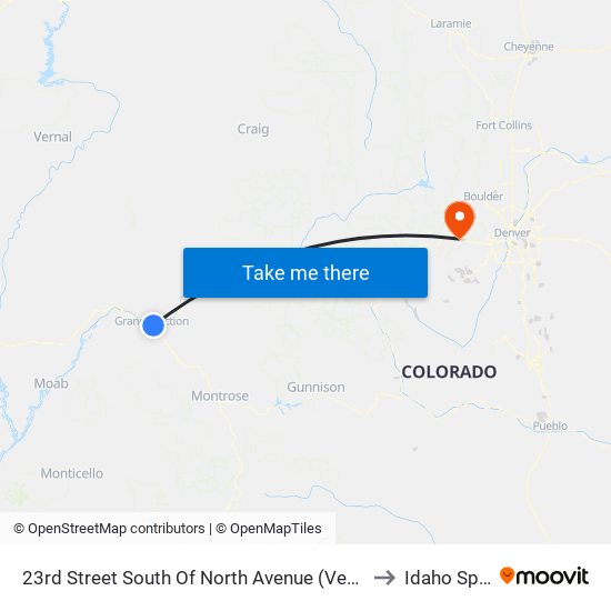 23rd Street South Of North Avenue (Veterans Hospital) to Idaho Springs map