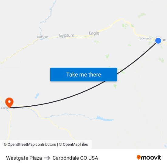 Westgate Plaza to Carbondale CO USA map