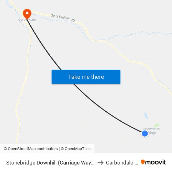 Stonebridge Downhill (Carriage Way + Stonebridge Inn) to Carbondale CO USA map