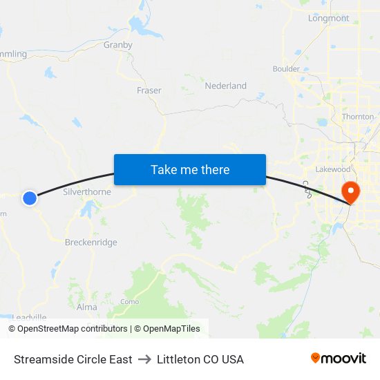 Streamside Circle East to Littleton CO USA map