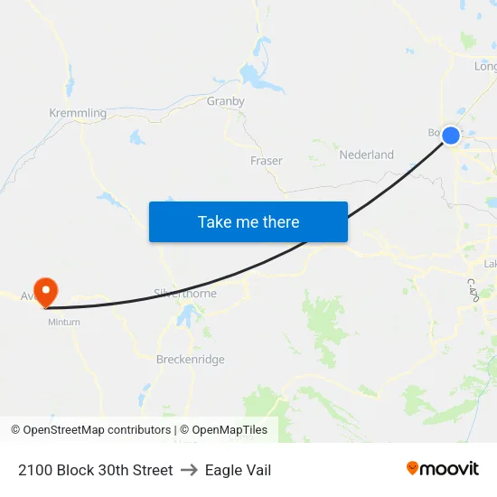 2100 Block 30th Street to Eagle Vail map