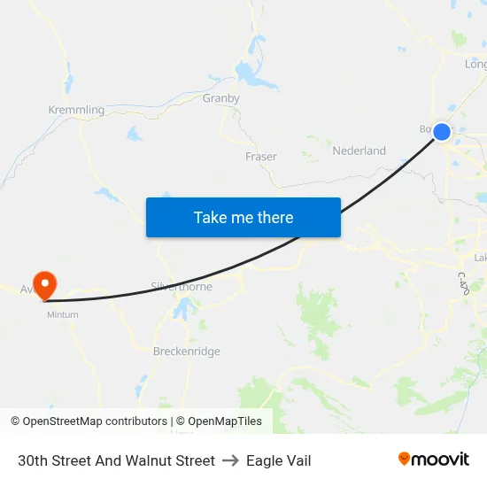 30th Street And Walnut Street to Eagle Vail map