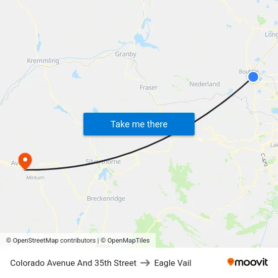 Colorado Avenue And 35th Street to Eagle Vail map